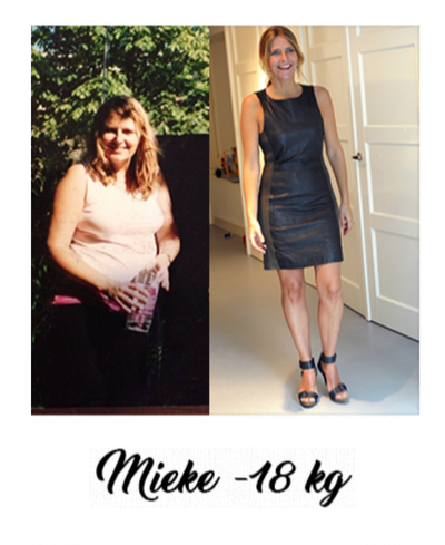 Mieke Kosters voor en na: 18 kilo afgevallen